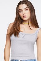 Women's Seamless V-Notch Tank Top in Silver, M/L