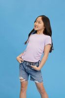 Kids Distressed Shorts (Girls + Boys) in Medium Denim, 13/14