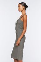 Women's Mesh Corset Midi Dress in Grey Small