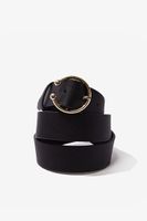 Faux Leather O-Ring Belt in Black/Gold, XS/S