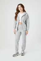 Women's Fleece Zip-Up Hoodie in Heather Grey Large