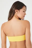 Women's Seamless Bandeau Bikini Top in Yellow Large