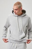 Men Basic Heathered Drawstring Hoodie in Heather Grey Small