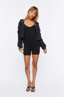 Women's Seamless Cami Romper in Black, M/L