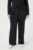 Women's Sweater-Knit Flare Pants in Black, 2X