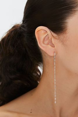 Women's Faux Gem Drop Earring in Gold/Clear