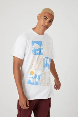 Men Los Angeles Graphic Tee in White, XXL