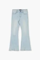 Girls Distressed Flare Jeans (Kids) in Light Denim, 9/10