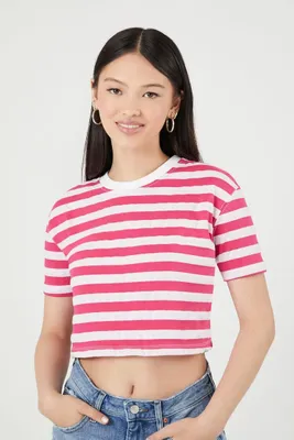 Women's Striped Cropped T-Shirt