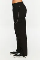 Women's Wallet Chain Tie-Hem Cargo Pants