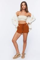 Women's Dolphin-Hem Drawstring Shorts in Root Beer Small