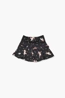 Girls Cupid Print Skater Skirt (Kids) in Black, 13/14