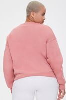 Women's Fleece Crew Neck Sweatshirt in Rose, 3X