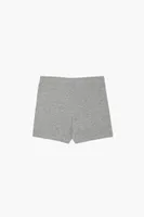 Girls Organically Grown Cotton Biker Shorts (Kids) in Heather Grey, 11/12