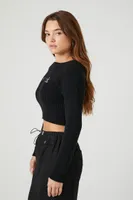 Women's Cropped New York Sweater in Black/White Small