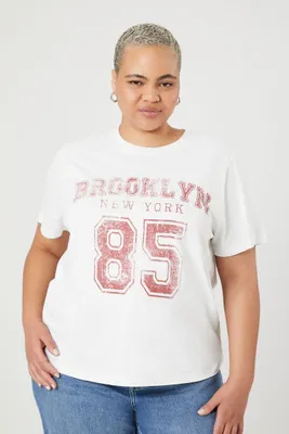Women's Brooklyn Graphic T-Shirt in White, 3X
