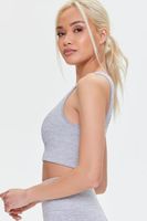 Women's Seamless Longline Sports Bra in Heather Grey Large