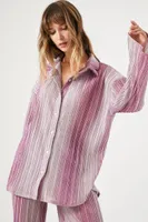 Women's Gradient Striped Shirt in Pink Medium