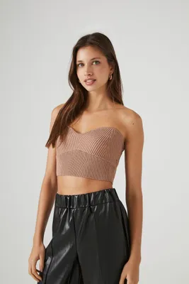 Women's Glitter Sweater-Knit Tube Top