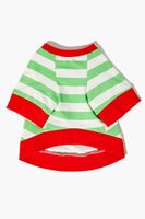 Striped Pet Sweater in Green/White, XS/S