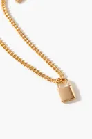 Women's Frasier Sterling Lock Pendant Necklace in Gold