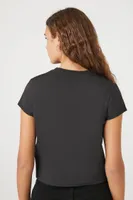 Women's Nirvana Graphic Baby T-Shirt in Black/Red, XS