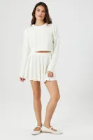 Women's Cropped Cable Knit Sweater