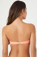 Women's Ruched Bandeau Bikini Top in Sherbert Medium