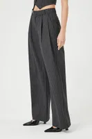 Women's Pinstriped High-Rise Trouser Pants