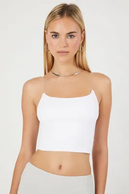 Women's Seamless Cropped Cami in White, M/L