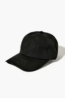 Men Curved-Brim Baseball Cap in Black