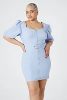 Women's Bodycon Mini Dress in Denim, 1X