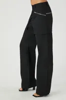 Women's Zip-Pocket Straight-Leg Pants Black