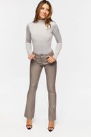 Women's Long-Sleeve Turtleneck Bodysuit in Light Grey Large