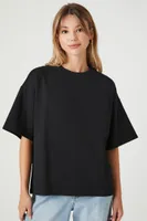 Women's Oversized Crew Neck T-Shirt in Black, Size XL