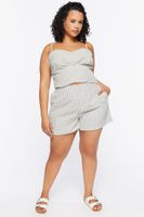 Women's High-Rise Plaid Shorts in Ash Brown/Black, 1X