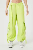 Women's Utility Wide-Leg Cargo Joggers in Lime Small