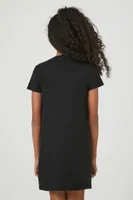 Girls T-Shirt Dress (Kids) in Black, 5/6