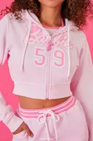 Women's Barbie Cropped Zip-Up Hoodie