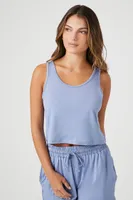 Women's Cropped Pajama Tank Top in Dress Blues Small