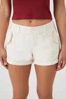 Women's Cuffed Mid-Rise Shorts in White, 7