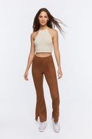 Women's Faux Suede Split-Hem Pants