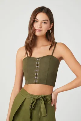 Women's Sweetheart Cropped Cami Green