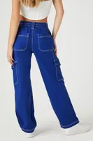 Women's High-Rise Cargo Pants in Cobalt Large