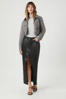 Women's Faux Leather Cropped Jacket