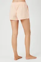 Women's Striped Pajama Shorts in Apricot Small