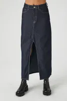 Women's Denim Maxi Slit Skirt ,