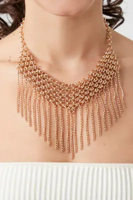 Women's Curb Chain Statement Necklace in Gold