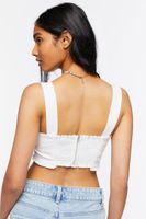 Women's Square-Neck Crop Top in White Medium