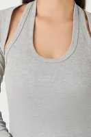 Women's Cutout Combo Top Heather Grey,